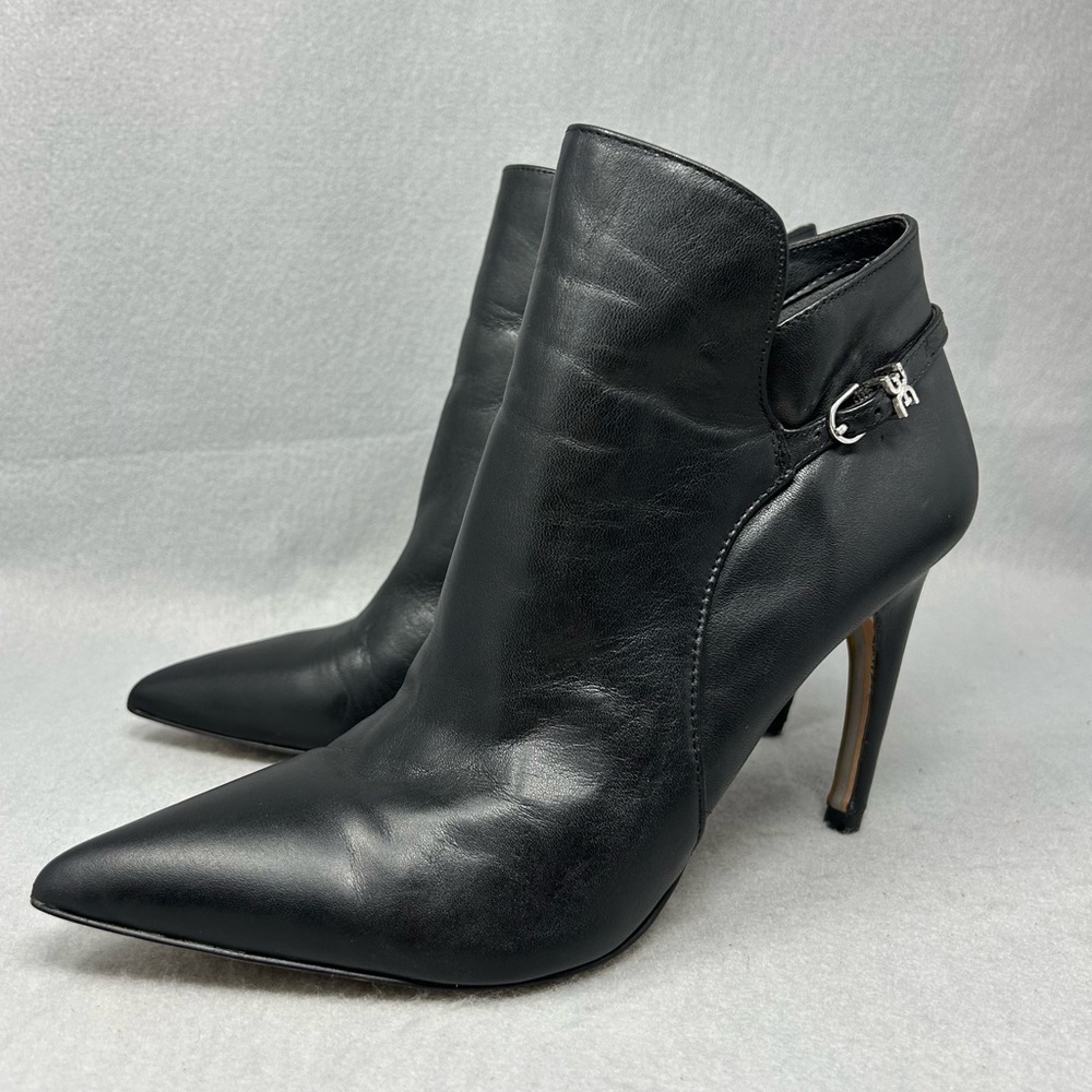 Sam Edelman Women's Fiora Black Leather Ankle Boots Size US 8.5 M